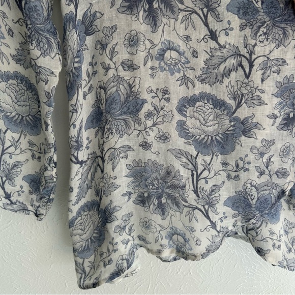 Flax Vintage Floral Print Linen Cardigan Kimono Lagenlook Minimalist Cottagecore - Picture 5 of 9